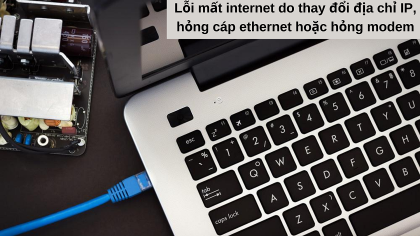 Biểu tượng mạng internet bị lỗi trên laptop hiển thị thông báo không có kết nối, minh họa sự cố laptop có mạng nhưng không vào được internet