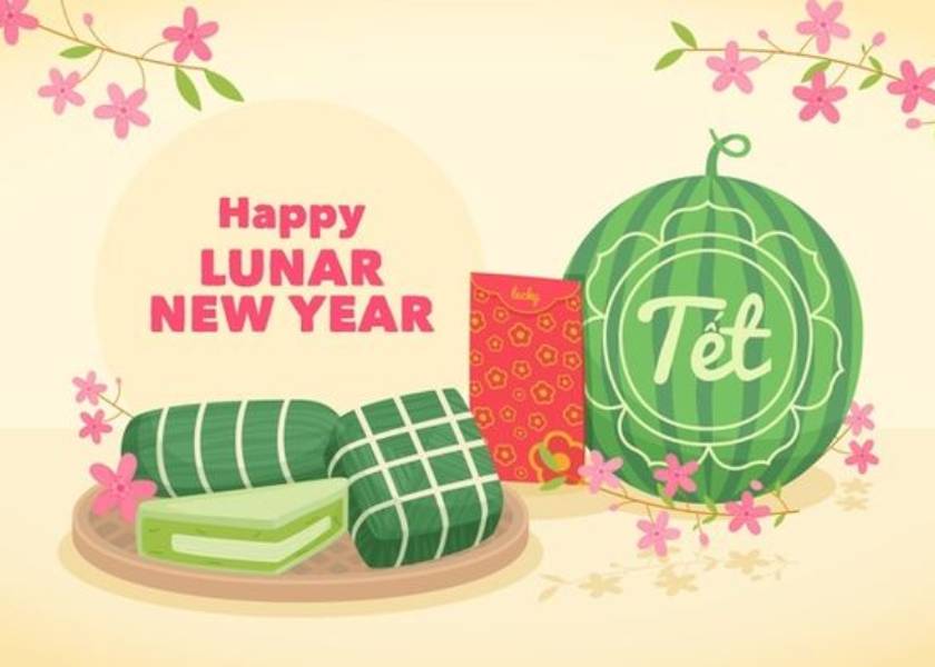 background đầu năm nguyên vẹn đán 2023