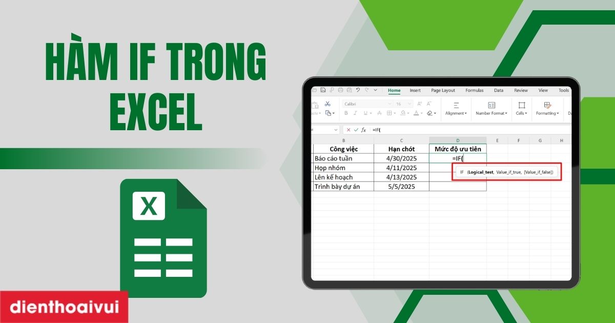 Hàm IF trong Excel: Cách sử dụng và ví dụ cụ thể 2026