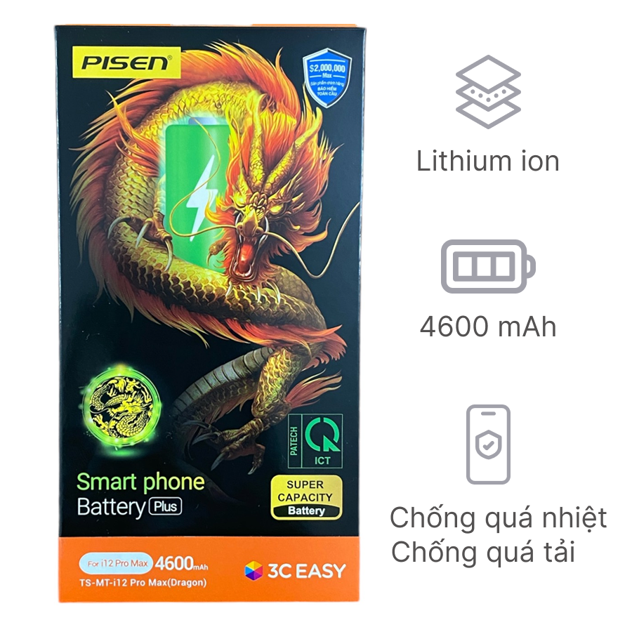 Thay pin iPhone 12 Pro Max dung lượng siêu cao chính hãng Pisen
