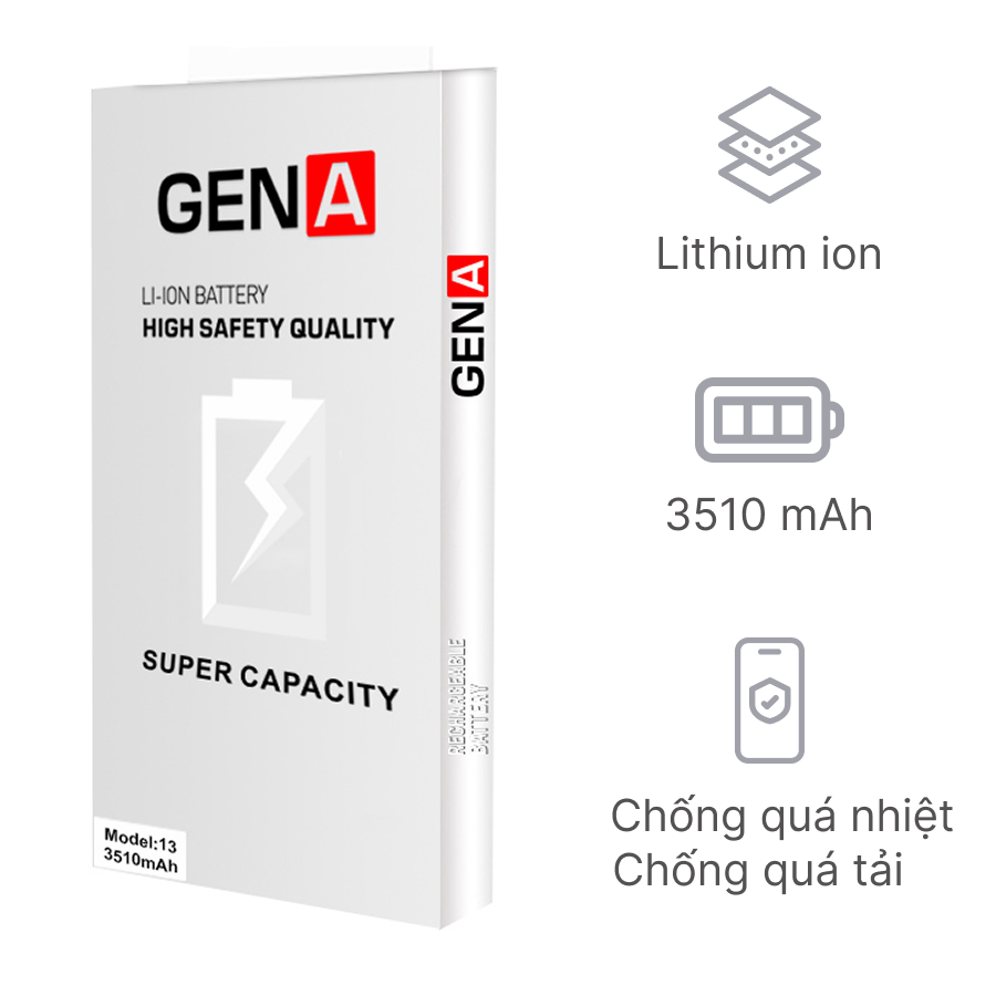 Thay pin dung lượng siêu cao chính hãng GENA cho iPhone 13