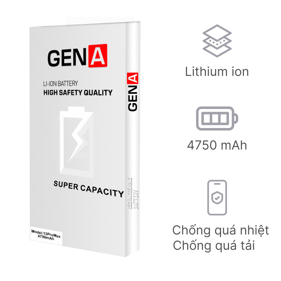 Thay pin iPhone 13 Pro Max dung lượng siêu cao chính hãng GENA