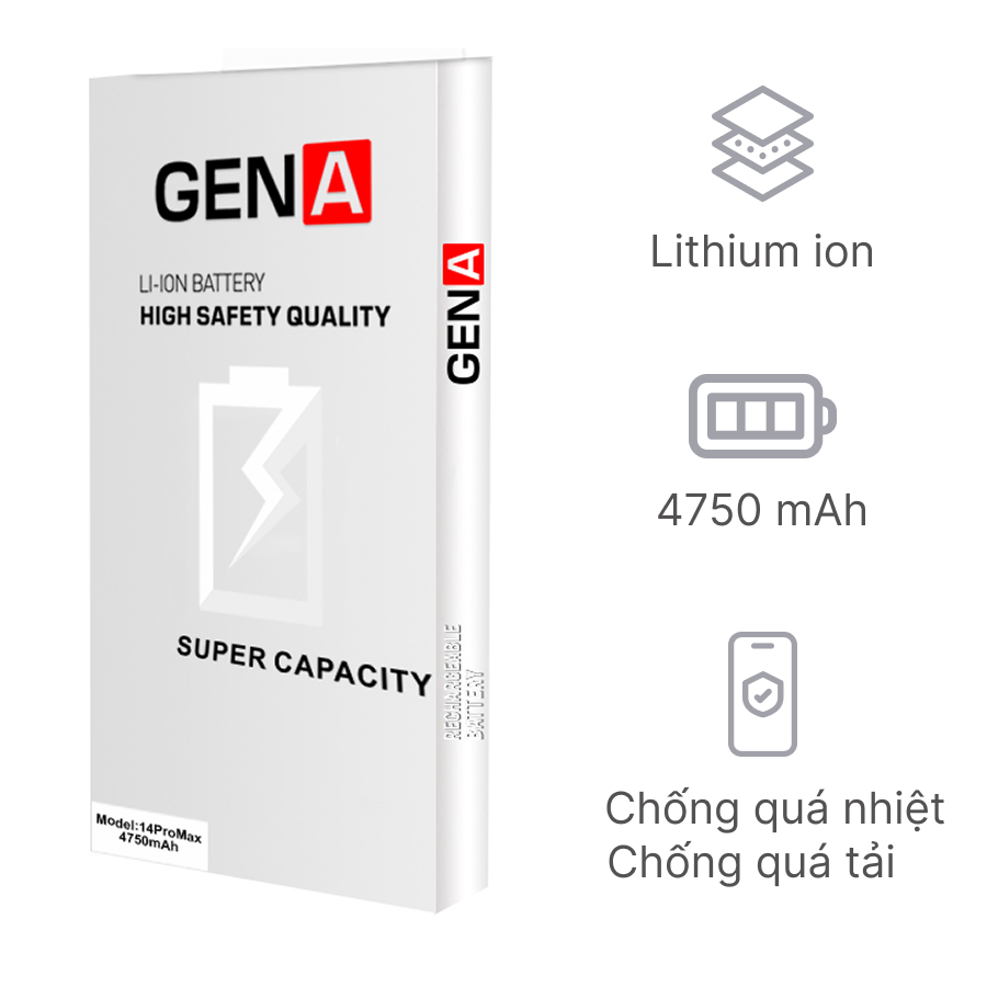 Thay pin iPhone 14 Pro Max dung lượng siêu cao chính hãng GENA