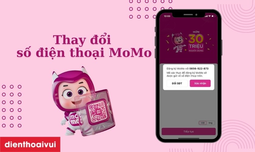Các bước đổi số điện thoại MoMo