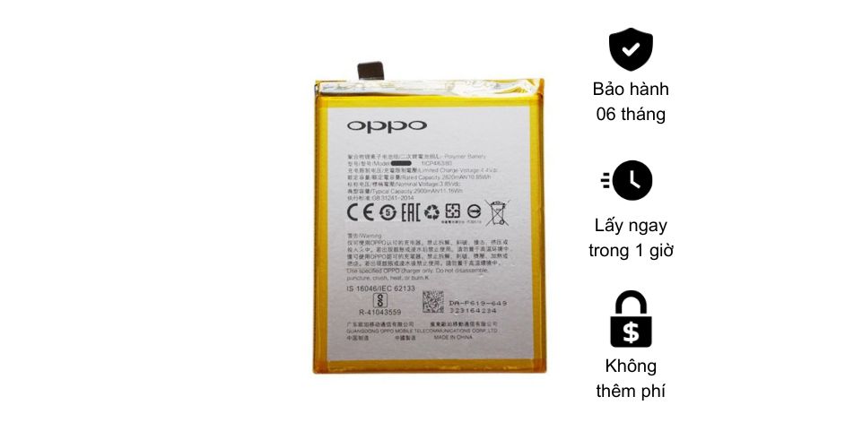 Thay pin OPPO F3 Lite chính hãng, giá rẻ TPHCM và Hà Nội